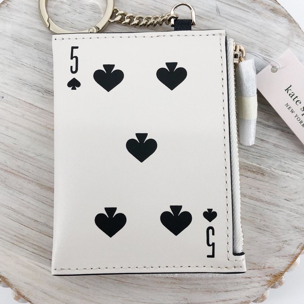 Kate Spade Black White Lucky Draw Double Zip Coin - Picture 4 of 9